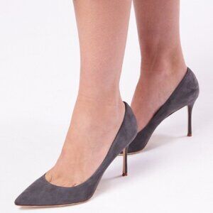 Size 41 Marion Parke Classic Pump 85 Stone Grey Suede High Heel